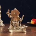 Pure Brass Bhajan Hanuman Idol | 4.5" x 3.5" x 2.5" (11.4 x 8.9 x 6.4 cm) | 700g Devotional Art | Compact Sacred Murti | Premium Collection